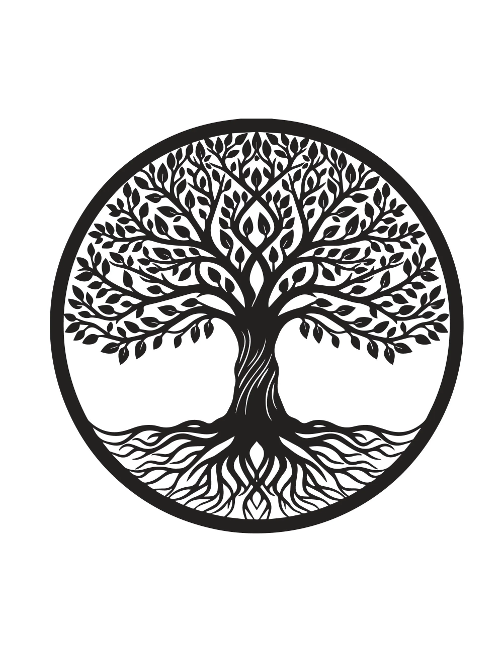 Découpe laser arbre de vie en bois