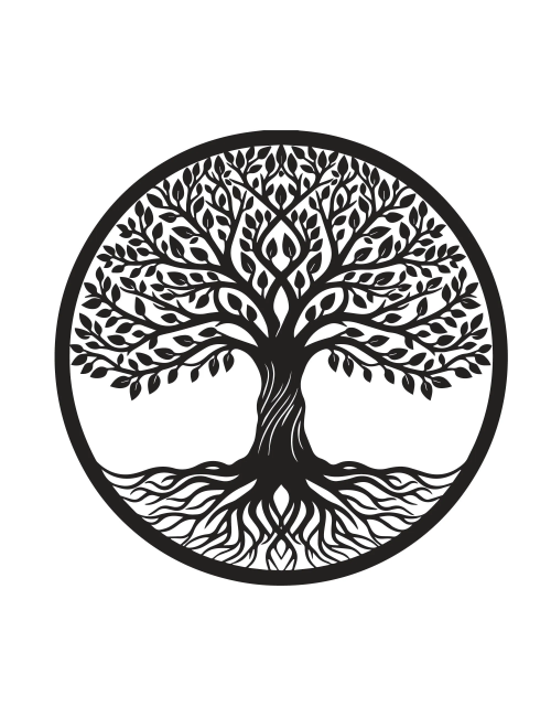 Découpe laser arbre de vie en bois
