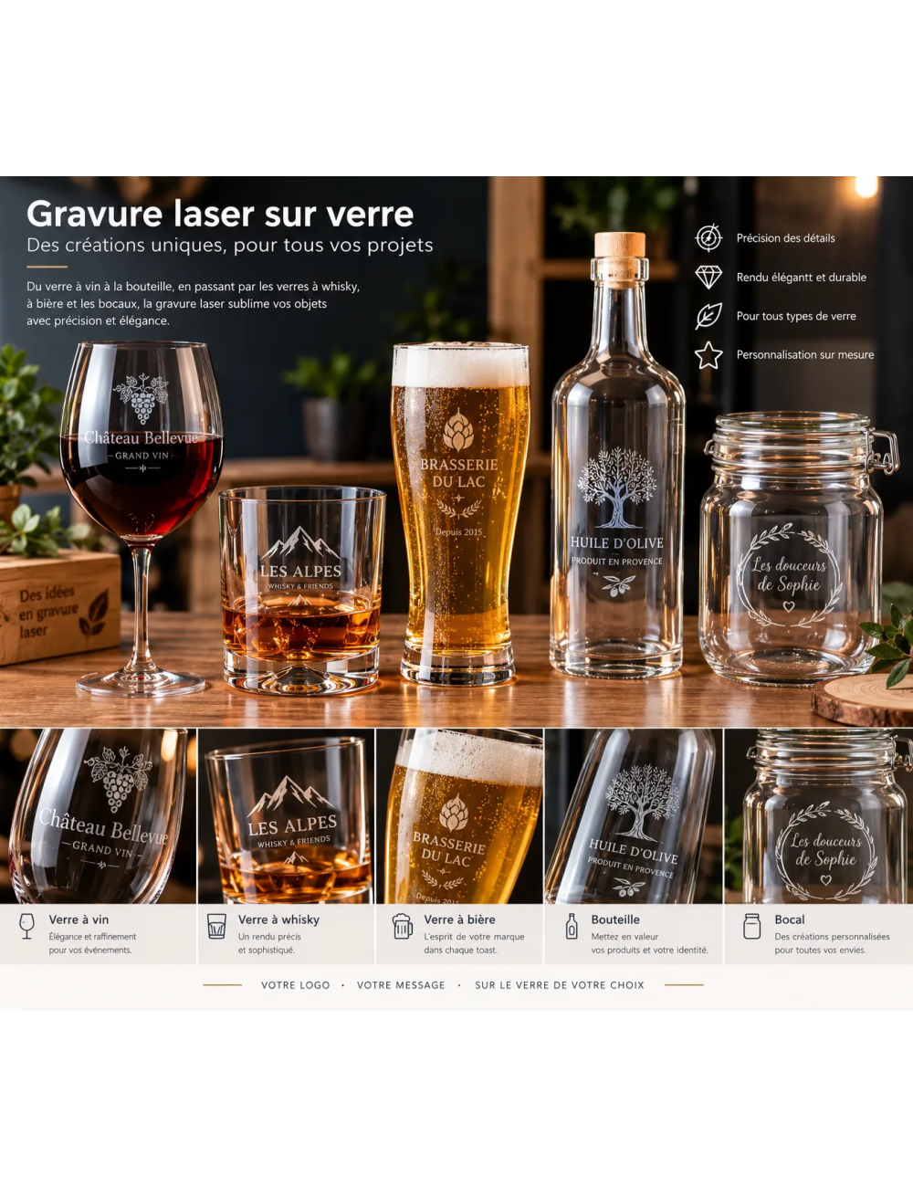 Gravure laser sur verre