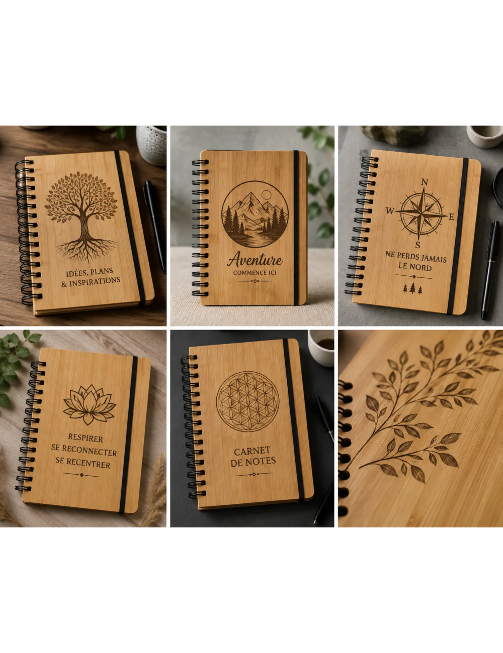 Carnet en bambou avec stylo