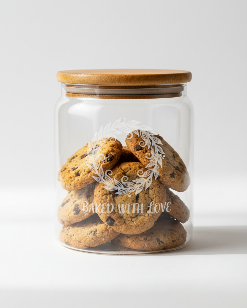 Bocal à biscuits avec gravure laser